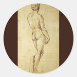 Sketch of Michelangelo's David Statue by Raphael Sticker
