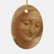 Sketch of Saint Anne by Leonardo da Vinci Christmas Ornament