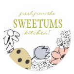 sketched bakery sweets flowers gift tag stickers