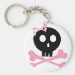 Sketched Candy Skull in Black Keychains