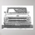 Sketched Chevy Truck posters