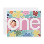 Sketchy Flowers First Birthday Invitation