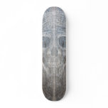 Sketchy Skull On Wood Skateboard