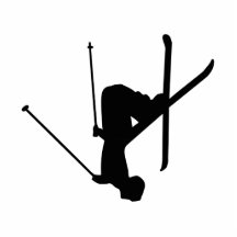 Ski Black Silhouette Cut Out