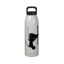 Ski Black Silhouette Drinking Bottle