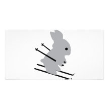 ski bunny icon customized photo card
