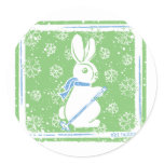 Ski Bunny Round Sticker