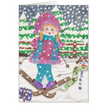 ski girl cards