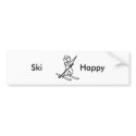 Ski Happy (Skiis) bumper stickers