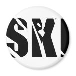 ski icon sign fridge magnets