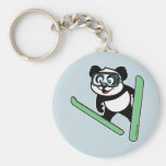 Ski-jumping Panda Key Chain