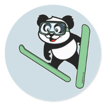 Ski-jumping Panda Sticker
