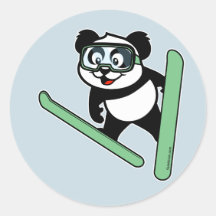 Ski-jumping Panda Sticker
