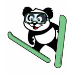 Ski-jumping Panda t-shirts