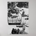 Ski lift chairs at Mammoth posters