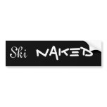 Ski, Naked, black and white bumper stickers
