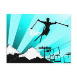 ski powder trail postcards
