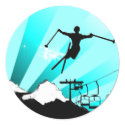ski powder trail stickers