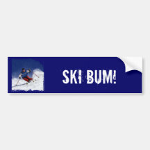 Ski Racing Down the Mountain Bumper Sticker