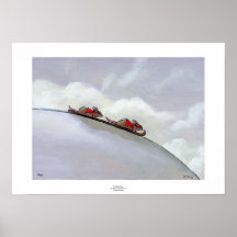 Ski racing rats fun uique art skiing rat painting print