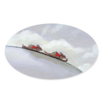 Ski racing rats fun uique art skiing rat painting sticker