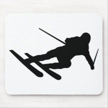 ski skiing downhill skier mouse pad