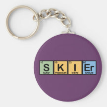 Skier made of Elements Key Chain