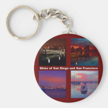 Skies of San Diego and San Francisco Key Chains