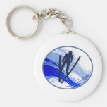 Skiing and Snowflakes Key Chains