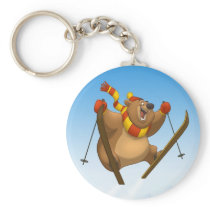 Skiing Bear Keychain