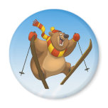 Skiing Bear Magnet