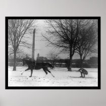 Skiing Behind Horse Washington, DC 1919 Print