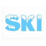 Skiing (Blue) Postcard