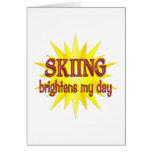 Skiing Brightens My Day Greeting Cards