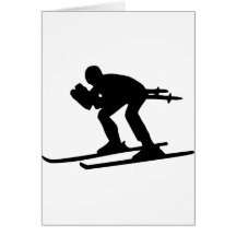Skiing Downhill Greeting Card