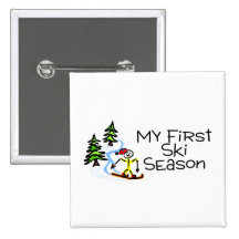 Skiing My First Ski Season Pinback Buttons