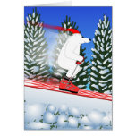Skiing Polar Bear Card