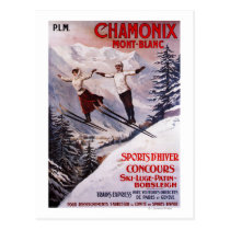 Skiing Promotional Poster postcards