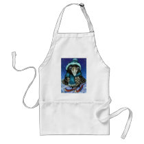 skiing raven apron