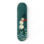 Skiing Snowman Winter Wipeout Skateboard
