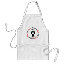 Skin Cancer Awareness Month Circular Heart Ribbon Apron