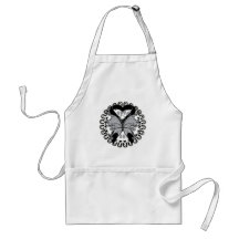 Skin Cancer Butterfly Circle of Ribbons Apron