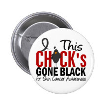 Skin Cancer Chick Gone Black Pin