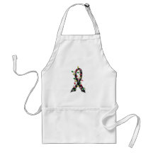 Skin Cancer Christmas Lights Ribbon Aprons