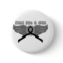 Skin Cancer Fight Like A Girl Wings Pinback Buttons