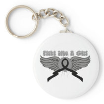 Skin Cancer Fight Like A Girl Wings Key Chains