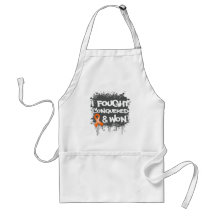 Skin Cancer  I Fought Conquered Won (Orange) Apron