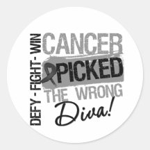 Skin Cancer Picked The Wrong Diva Stickers
