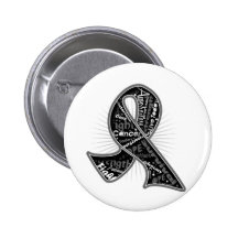 Skin Cancer Slogan Watermark Ribbon Buttons