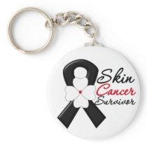 Skin Cancer Survivor Flower Ribbon Keychains
